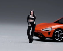 Load image into Gallery viewer, 1:64 Painted Figure Model Miniature Resin Diorama Toy Sand Sexy Woman In Black
