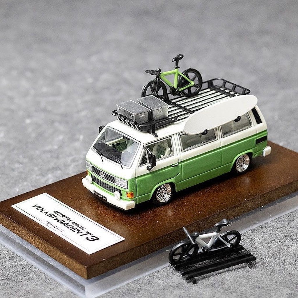 Mortal 1:64 White Green VW T3 Multi Van Camper Sport Model Diecast Metal Car
