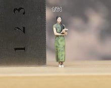 Load image into Gallery viewer, 1:64 Painted Figure Model Miniature Resin Diorama Sand Qipao Beauty Lady Girl
