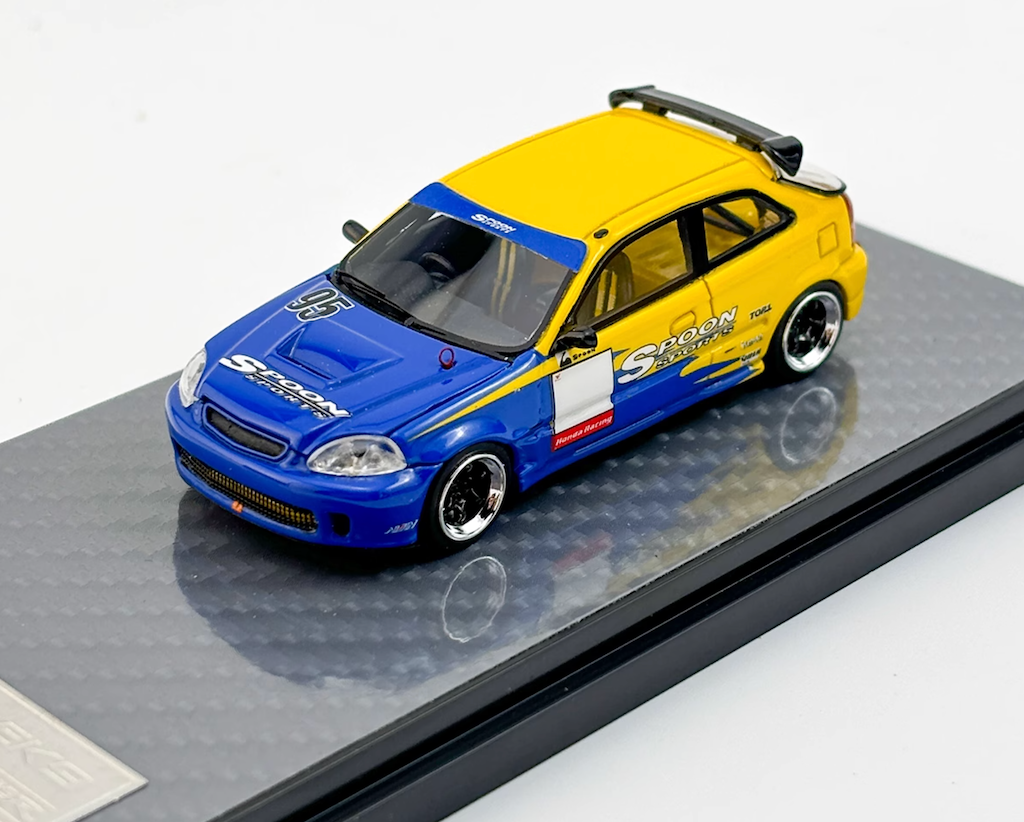 Modèle Diecast 1:64 Honda Civic Type R EK9 Yellow Spoon #95 - Résine - Nice Auto - Neuf - 2023