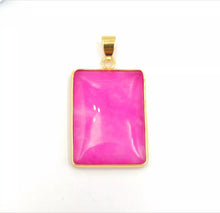 Load image into Gallery viewer, Nature Jade Fu Pai Rectangle Pendant Necklace Gift Jewelry charm Blessing Luck b
