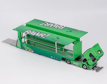 Load image into Gallery viewer, 1:64 Green Scania S730 V8 Enclosed Double Deck Truck Model Diecast Metal Car
