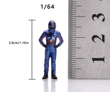 Load image into Gallery viewer, 1:64 Painted Figure Model Miniature Resin Helmet Racer Driver in Blue and Red
