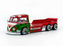Load image into Gallery viewer, Liberty 1:64 Red Christmas T1 6x6 Flatbed Tow Truck Model Diecast Metal Car
