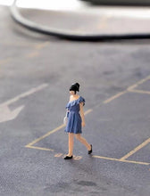 Load image into Gallery viewer, 1:64 Painted Figure Mini Model Miniature Resin Diorama Sand Girl Lady Blue Dress
