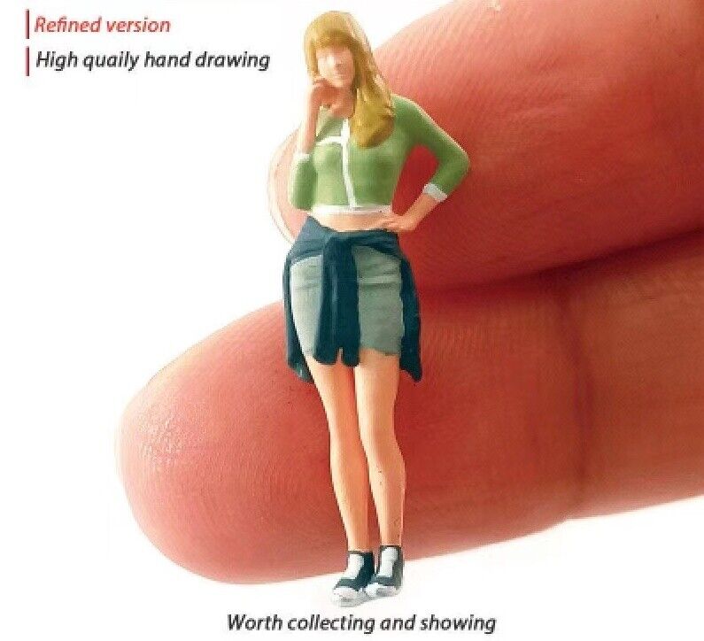 1:64 Painted Figure Mini Model Miniature Resin Diorama Sporty Girl Excercise Gym