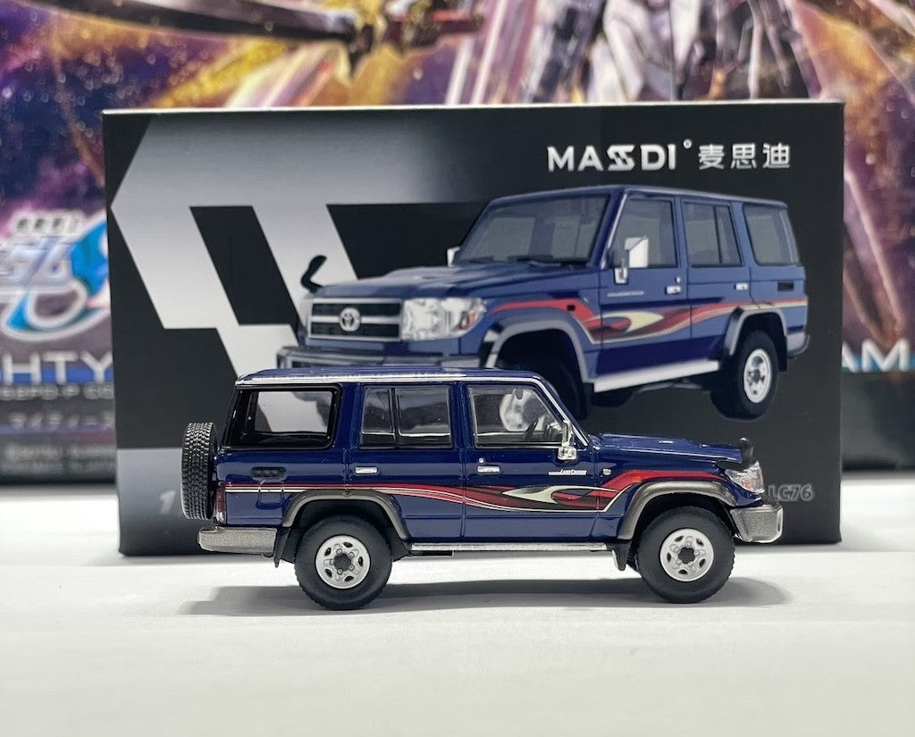 Masdi 1:64 Blue Land Cruiser LC76 ORV SUV Sports Model Diecast