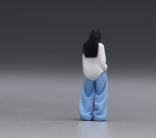 Load image into Gallery viewer, 1:64 Painted Figure Model Miniature Resin Girl Lady Woman Blue Wide-leg Pants
