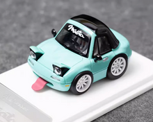 Load image into Gallery viewer, MJ 1:64 Light Green Miata MX5 Mini Cute Q Sports Model Diecast Resin Car New Collection
