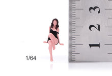 Load image into Gallery viewer, 1:64 Painted Figure Model Miniature Resin Diorama Sand Toy Black Dress Girl Sexy
