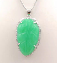 Load image into Gallery viewer, Nature Jade Leaf Pendant Necklace Gift Jewelry charm Blessing Lucky Fortune b
