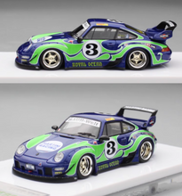 Load image into Gallery viewer, Fuelme 1:64 Blue RWB 993 #3 Racing Sports Model Diecast Resin Car New
