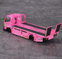 Load image into Gallery viewer, MG 1:64 Pink Dinosaur H300 Custom Tow Flatbed Truck Model Diecast Metal Car

