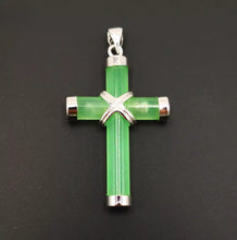 Load image into Gallery viewer, Nature Cross Jade Pendant Necklace Jewelry charm Blessing Gift for Woman &amp; Man S
