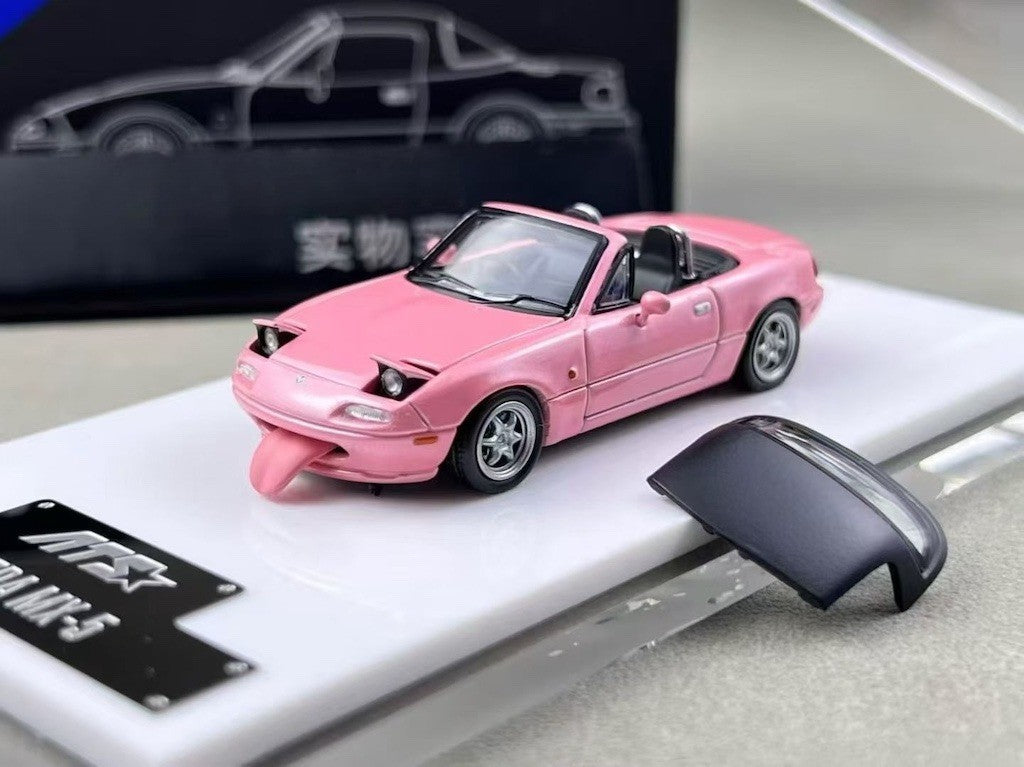 ATS 1:64 Pink Miata MX-5 Roadster Sports Model Diecast Metal Car New Collection