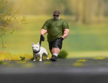 Load image into Gallery viewer, 1:64 Painted Figure Model Miniature Resin Diorama Sand Walking Dog Strong Man B
