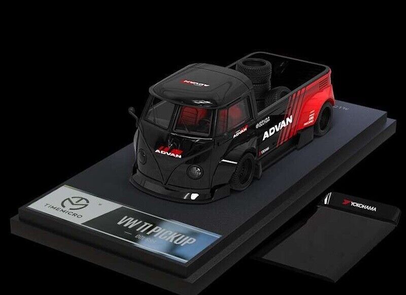 TM 1:64 VW T1 Pickup Truck Camper Widebody Sports Model Diecast Metal Car New