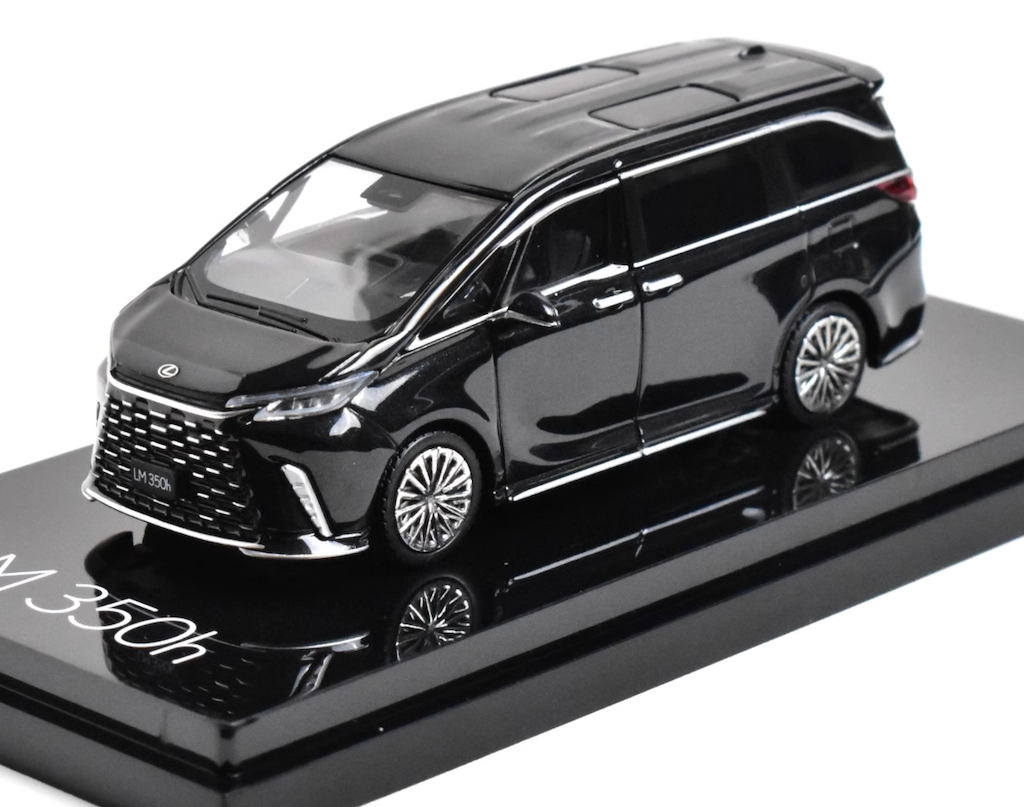 Hobby Japan 1:64 Black 7 Seats LM350h MPV Van Sports Model Diecast Metal Car