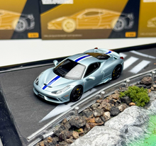 Load image into Gallery viewer, TOC 1:64 Ice Blue FE458 Speciale Sports Model Diecast Metal Car New Collection
