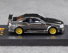 Load image into Gallery viewer, DK 1:64 Silver Carbon Skyline GTR R34 Racing Sport Model Diecast Metal Car New Collection
