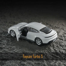 Load image into Gallery viewer, Bburago 1:64 White Taycan Turbo S Sports Model Diecast Metal Car New Collection
