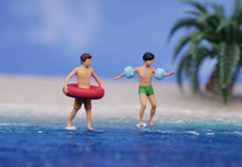 Load image into Gallery viewer, 1:64 Painted Figure Model Miniature Resin Diorama Swimming Kid Man Lady Pool Toy Collection
