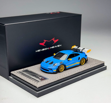 Load image into Gallery viewer, 1:64 HH Blue Gold Wheel 992.1 GT3 RS Sports Model Diecast Resin Car New Collection
