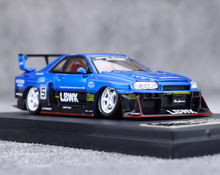 Load image into Gallery viewer, SW 1:64 Blue Black Skyline GTR ER34 LBWK #5 Sports Model Diecast Metal Car New Collection
