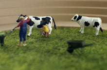 Load image into Gallery viewer, 1:64 Painted Figure Model Miniature Resin Diorama Farmer Girls Cows Carts Set
