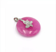 Load image into Gallery viewer, Nature Jade Butterfly Round Pendant Necklace Gift Jewelry charm Blessing Lucky a
