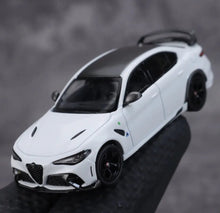 Load image into Gallery viewer, BBR 1:64 White Romeo Giulia GTAm Sedan Sports Model Diecast Metal Car New Collection
