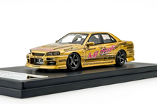 Load image into Gallery viewer, Mortal 1:64 Gold JP D1 Skyline GTR ER34 Sports Model Diecast Metal Car New Collection
