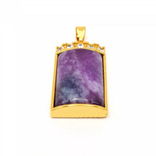 Load image into Gallery viewer, Nature Jade Purple Plaque Pendant Necklace Gift Jewelry charm Blessing Lucky New
