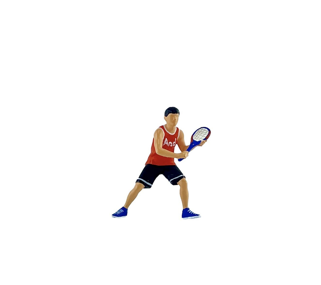 1:64 Painted Figure Mini Model Miniature Resin Diorama Sport Tennis Lady Man Set