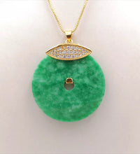 Load image into Gallery viewer, Nature Jade Fortune Round Pendant Necklace Gift Jewelry charm Blessing Jewelry a
