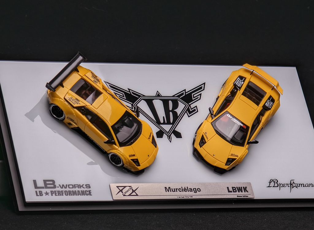 404Error 1:64 Yellow Murcielago LP640 LBWK Model Diecast Resin Car Set New Collection