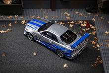 Load image into Gallery viewer, FH 1:64 FNF JDM Silver Skyline GTR R34 Sports Model Diecast Metal Car New Collection
