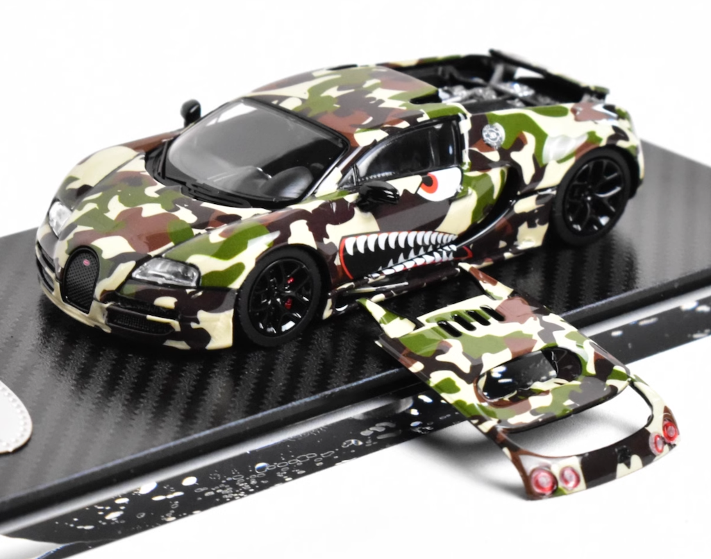 Mortal 1:64 Camo Shark Veyron SS Racing Sports Model Diecast Metal Car New Collection