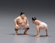 Load image into Gallery viewer, 1:64 Painted Figure Model Miniature Resin Sand Japanese Sumo Wrestler Men Set
