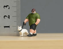 Load image into Gallery viewer, 1:64 Painted Figure Model Miniature Resin Diorama Sand Walking Dog Strong Man B

