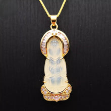 Load image into Gallery viewer, Nature Jade Guanyin Pendant Necklace Gift Jewelry charm Blessing Fortune New kk
