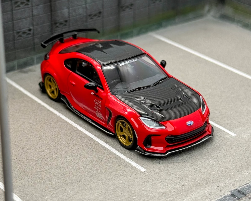 CM 1:64 JDM Red BRZ Varis Arising Racing Sports Model Diecast Metal Car New Collection
