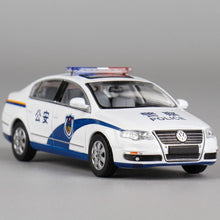 Load image into Gallery viewer, SC 1:64 White Police VW Magotan B6 Sedan Sports Model Diecast Metal Car New Collection
