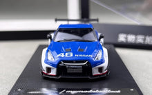Load image into Gallery viewer, MC 1:64 Blue GTR R35 LBWK RR #46 Sports Model Diecast Metal Car New Collection
