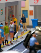 Load image into Gallery viewer, 1:64 Painted Figure Mini Model Miniature Resin Diorama Sand Girl Lady Blue Skirt
