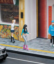 Load image into Gallery viewer, 1:64 Painted Figure Mini Model Miniature Resin Diorama Sand Skatng Girl Lady
