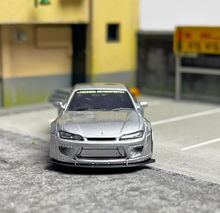 Load image into Gallery viewer, SW 1:64 Silver JDM S15 Slivia Widebody Racing Sports Model Diecast Metal Car

