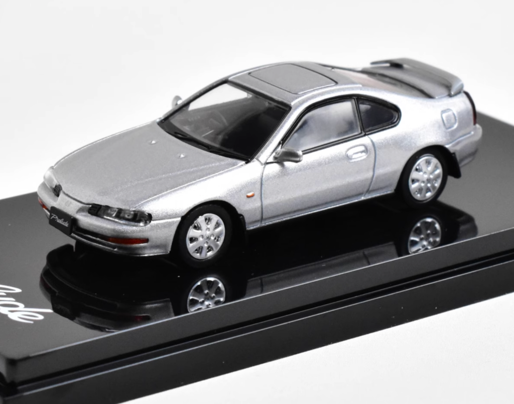 Hobby Japan 1:64 Silver Prelude Early Coupe Sports Model Diecast Metal Car New Collection