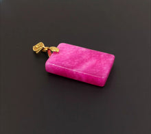 Load image into Gallery viewer, Nature Jade Rectangle Pendant Necklace Gift Jewelry charm Blessing Lucky pg
