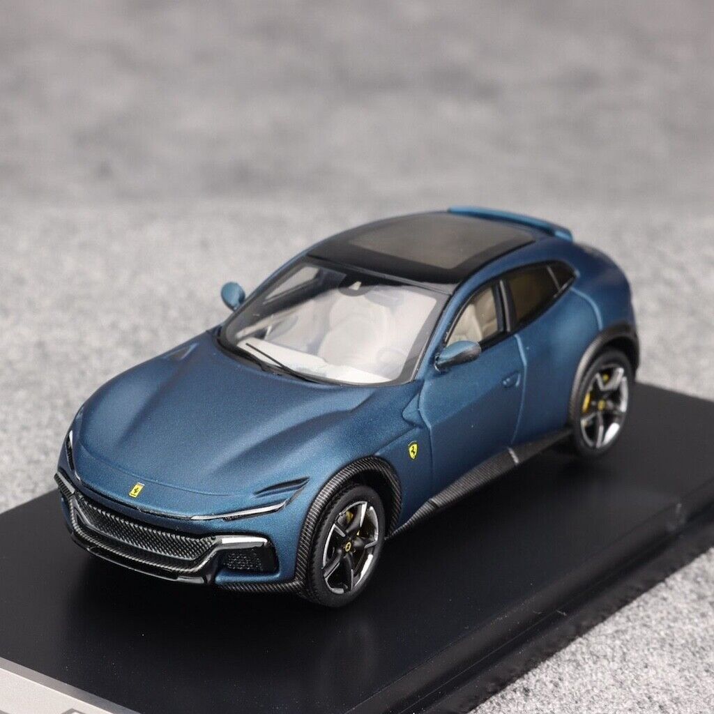 Funny 1:64 Matte Blue F Purosangue SUV Luxury Sports Model Diecast Metal Car